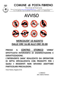 AVVISO DISINFESTAZIONE